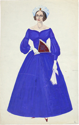 Кельберер Борис Алексеевич. Портрет актрисы в фиолетовом платье